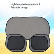 Non-Porous Suction Cup Car Mesh Sunshade(Black Rear Block+Black Side Block x 4)