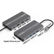 Blueendless Type-C+USB 3.0/2.0+VGA+3.5mm Audio Interface HUB(12 in 1)