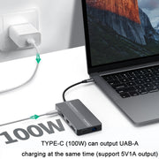 Blueendless Type-C+USB 3.0/2.0+VGA+3.5mm Audio Interface HUB(12 in 1)