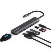 Blueendless Type-C+USB 3.0/2.0+HDMI4K HUB, Specification: 7 in 1