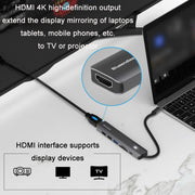 Blueendless Type-C+USB 3.0/2.0+HDMI4K HUB, Specification: 7 in 1