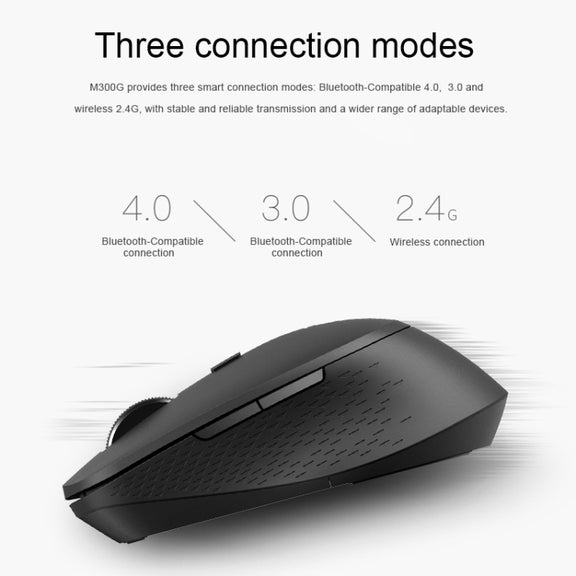 Rapoo M300G 1600DPI 3 Keys Laptop Office Silent Wireless Bluetooth Mouse(Deep Gray)