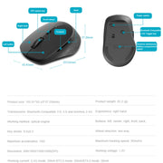 Rapoo M300G 1600DPI 3 Keys Laptop Office Silent Wireless Bluetooth Mouse(Deep Gray)