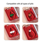 Imakara Mini Square Portable Sealed Medicine Cutter Dispenser Box(Blue)