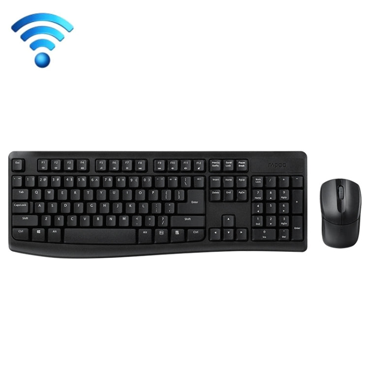 Rapoo X1800PRO 104 Keys Water-resistant Multimedia Wireless Keyboard Mouse Set(Black)