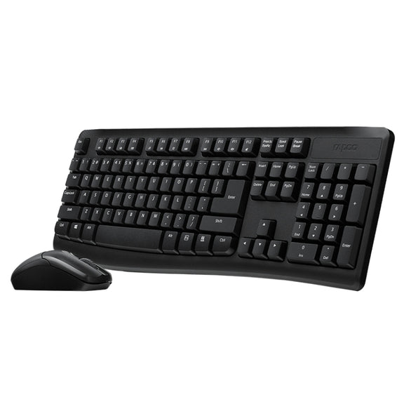 Rapoo X1800PRO 104 Keys Water-resistant Multimedia Wireless Keyboard Mouse Set(Black)