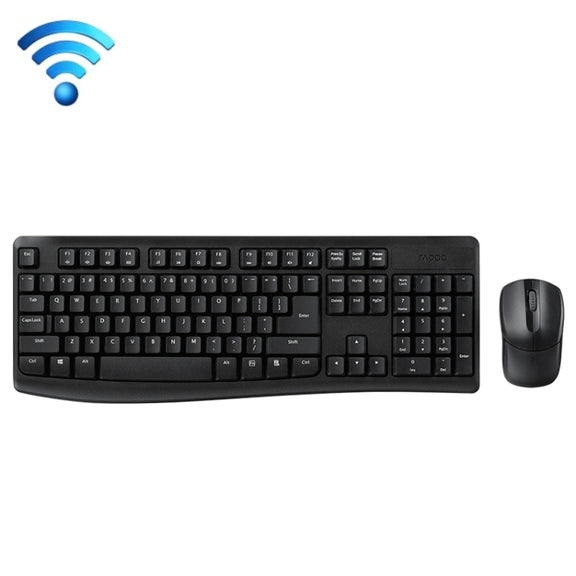 Rapoo X1800PRO 104 Keys Water-resistant Multimedia Wireless Keyboard Mouse Set(Black)