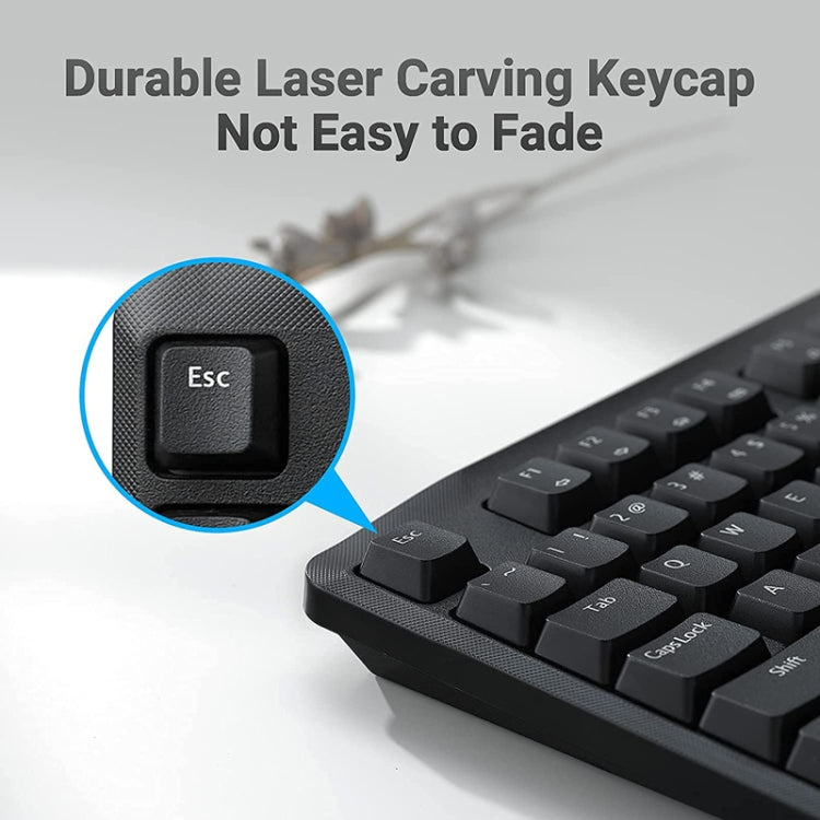 Rapoo X1800PRO 104 Keys Water-resistant Multimedia Wireless Keyboard Mouse Set(Black)