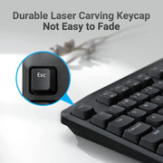 Rapoo X1800PRO 104 Keys Water-resistant Multimedia Wireless Keyboard Mouse Set(Black)