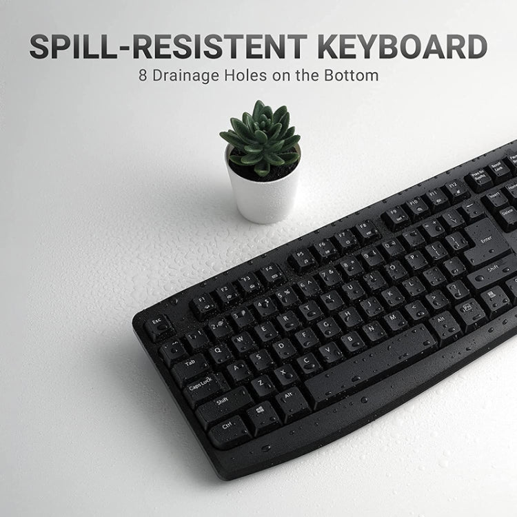 Rapoo X1800PRO 104 Keys Water-resistant Multimedia Wireless Keyboard Mouse Set(Black)