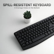 Rapoo X1800PRO 104 Keys Water-resistant Multimedia Wireless Keyboard Mouse Set(Black)