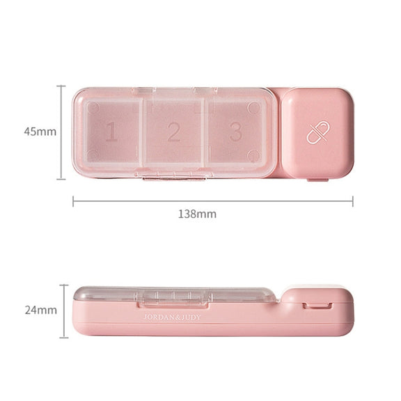 TR017 Portable Medicine Cutter Portable Mini 7 Days Sealed Separate Medicine Box(Purple)