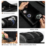 CONTACTS FAMILY Outdoor Convenient Leather Watch Storage Box(Black)