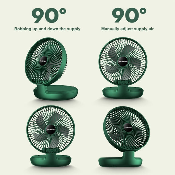 Folding Office Desktop Household Portable Small Fan, Size: 8 inch(Green USB Direct Plug)