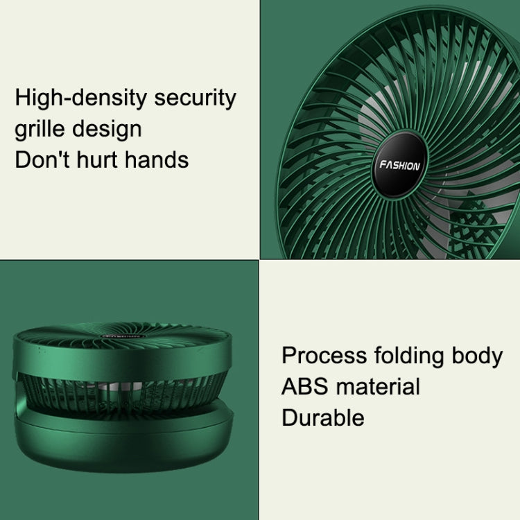 Folding Office Desktop Household Portable Small Fan, Size: 8 inch(Green USB Direct Plug)