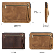 CONTACTS FAMILY Leather Laptop Sleeve For Macbook Pro 14.2 Inch(Brown)