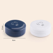 Double-layer Round Eight Grids Portable Medicine Box with Cutter(Blue)