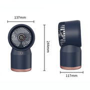 Spray Humidified LED Digital Display Office Home Fan, Style: 3600mAh Rechargeable(Blue)