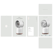 Spray Humidified LED Digital Display Office Home Fan, Style: 3600mAh Rechargeable(White)