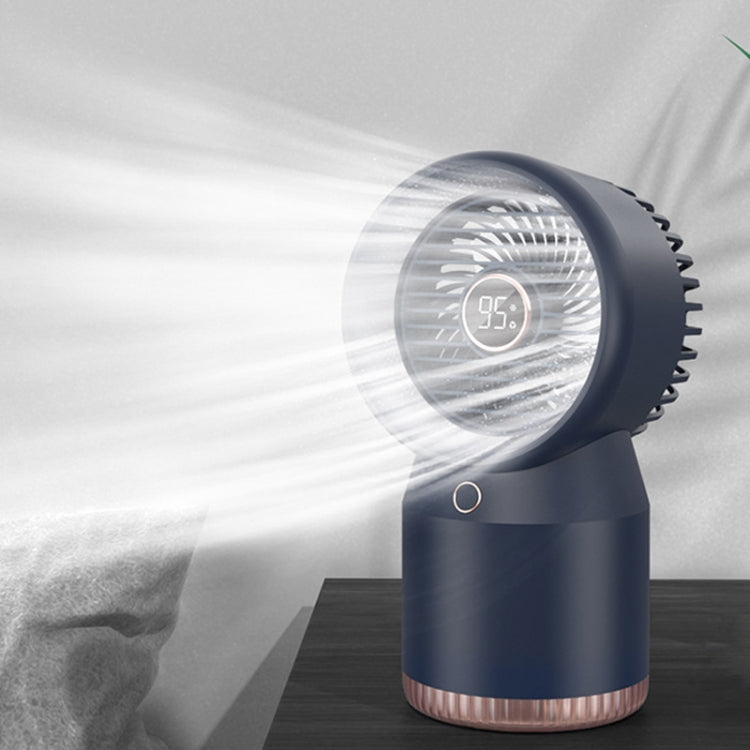 Spray Humidified LED Digital Display Office Home Fan, Style: USB Direct Plug(Blue)