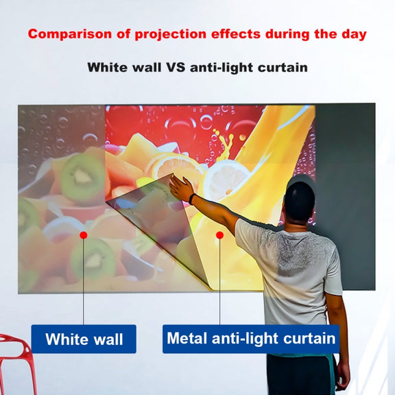 Folding Metal Anti-Light HD Projection Curtain, Size: 92 inch 16:9 199x112cm