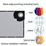 Folding Metal Anti-Light HD Projection Curtain, Size: 100 inch 16:9 221x125cm Punch Black Border