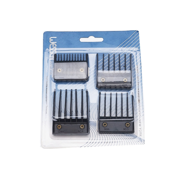 4 In 1 Hair Clipper Limit Comb Barber Tool Accessories(Black)
