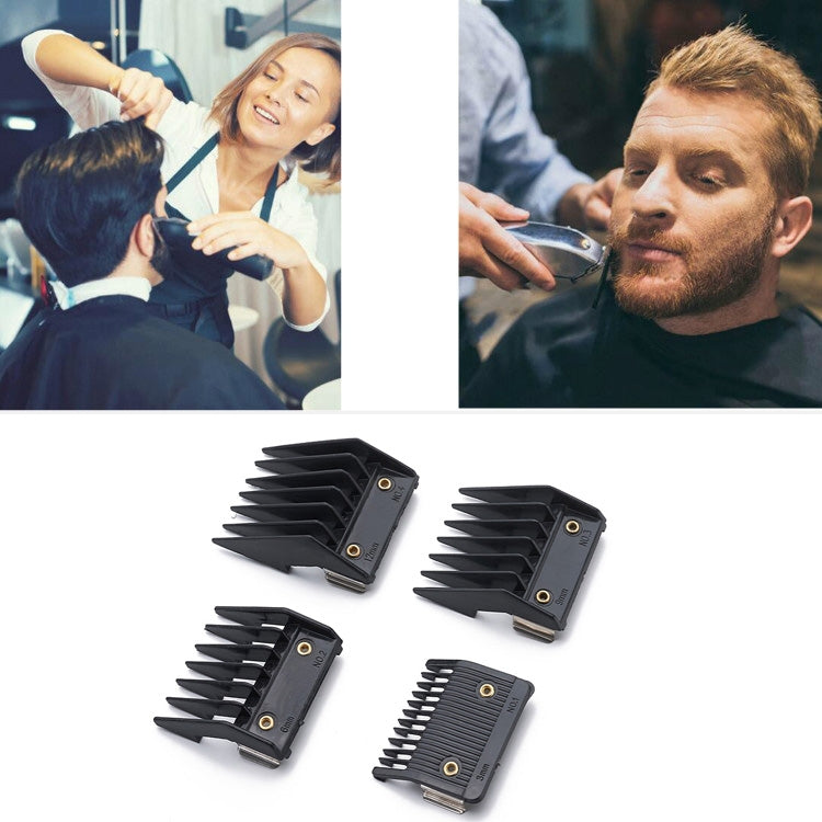 4 In 1 Hair Clipper Limit Comb Barber Tool Accessories(Black)