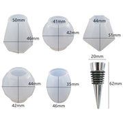 DIY Crystal Epoxy Resin Red Wine Stopper Silicone Mold,Style: 5 Molds+5 Red Wine Plug