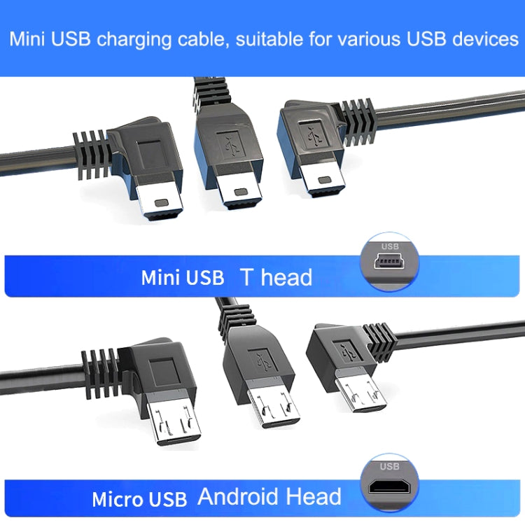 Driving Recorder Power Cord USB Car Charger Antihypertensive Line, Style: 3.5m+1A(Android Right Bend)