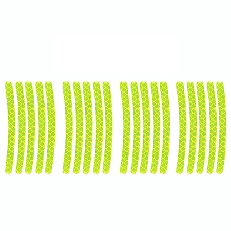 20pcs /Set Car Wheel Reflective Stickers 3D Personal Decoration Tire Warning Stickers(Fluorescence)