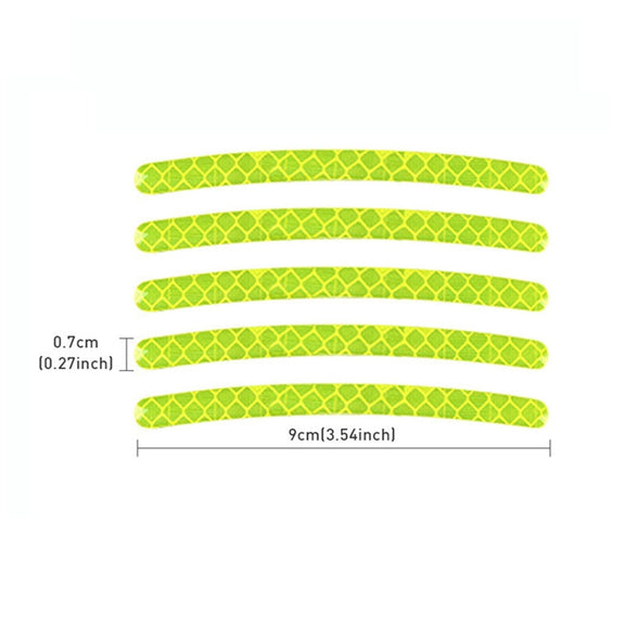 20pcs /Set Car Wheel Reflective Stickers 3D Personal Decoration Tire Warning Stickers(Fluorescence)