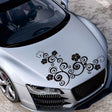 D-908 Summer Flower Totem PVC Car Hood Sticker(Black) - Decorative Sticker by PMC TechLife | Online Shopping South Africa | PMC TechLife | Buy Now Pay Later Mobicred
