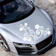 D-908 Summer Flower Totem PVC Car Hood Sticker(White) - Decorative Sticker by PMC TechLife | Online Shopping South Africa | PMC TechLife | Buy Now Pay Later Mobicred