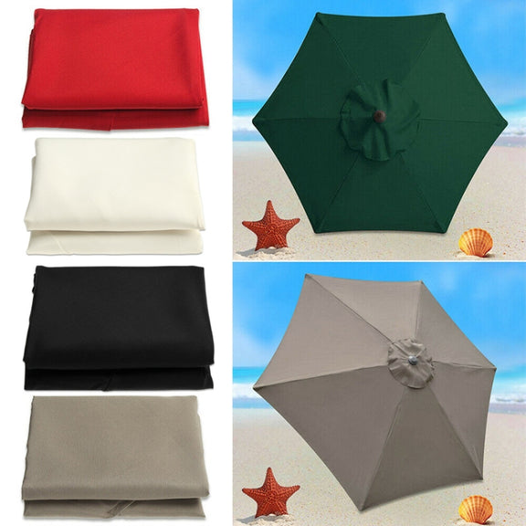 Polyester Parasol Replacement Cloth Round Garden Umbrella Cover, Size: Diameter 2m  6 Ribs(Black)