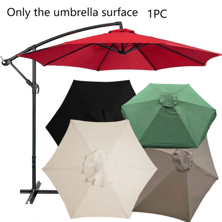 Polyester Parasol Replacement Cloth Round Garden Umbrella Cover, Size: Diameter 2m  6 Ribs(Black)