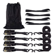 Motorcycle Car Fixed Cargo Ratchet Straps Trailer Tensioner(4 Straps+1 Storage Bag)