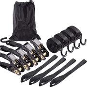 Motorcycle Car Fixed Cargo Ratchet Straps Trailer Tensioner(4 Straps+1 Storage Bag)