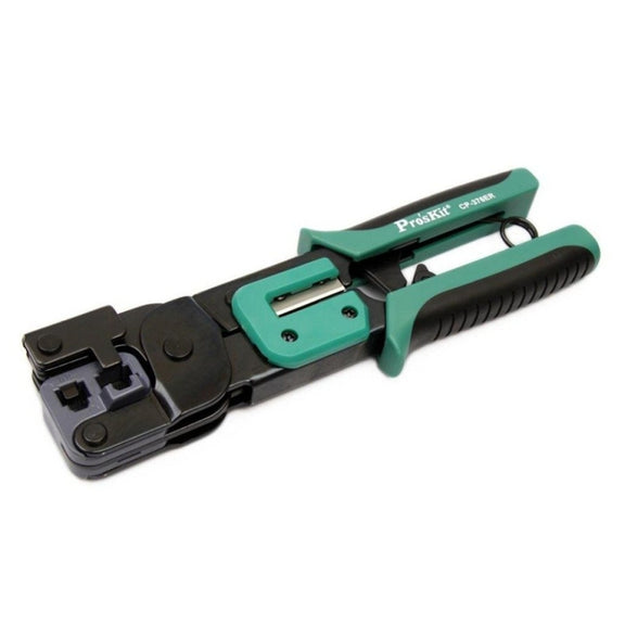 ProsKit Dual-purpose 6/8P Iron Handle Network Ratchet Crimping Plier(CP-376ER)