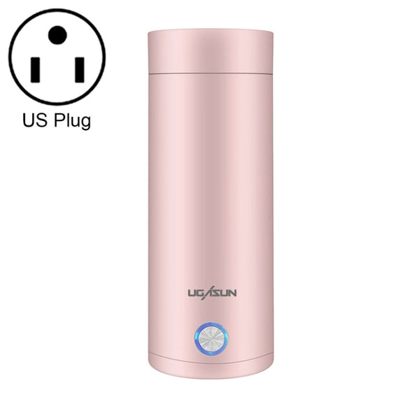 UGASUN Travel Portable Mini Electric Heated Water Cup, Color: US Plug (Pink)