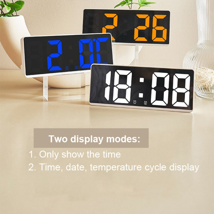 LED Bedside Alarm Clock Battery Plug-In Dual-Purpose Clock(Orange)