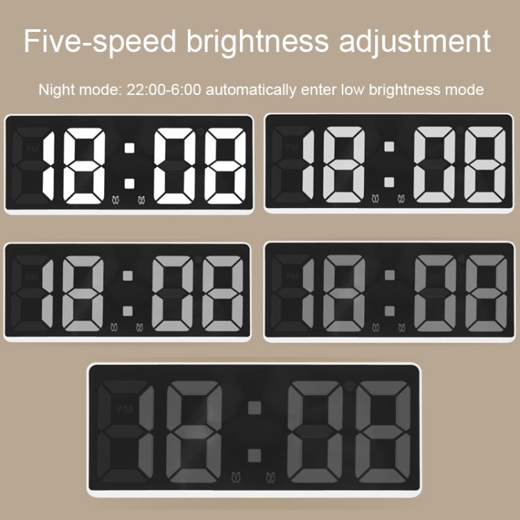 LED Bedside Alarm Clock Battery Plug-In Dual-Purpose Clock(Blue)