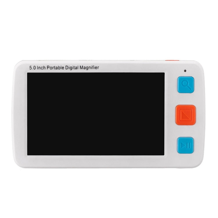 5.0 inch Portable HD Electronic Vision Aid Low Vision Magnifying Glass Reader, US Plug(White)
