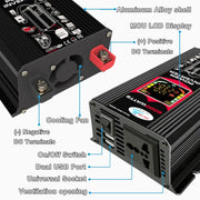 Tang 3 Generations Home Solar Generator Inverter+30A Controller+18W 12V Solar Panel, Specification: Black 12V To 110V