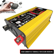 Tang 3 Generations Home Solar Generator Inverter+30A Controller+18W 12V Solar Panel, Specification: Yellow 12V To 110V