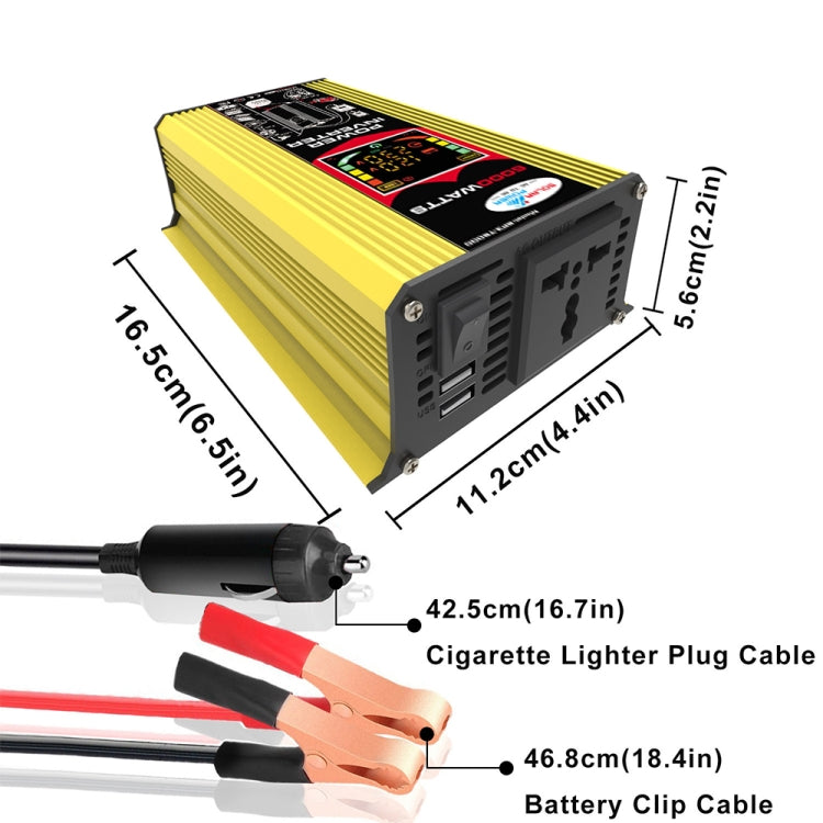 Tang 3 Generations Home Solar Generator Inverter+30A Controller+18W 12V Solar Panel, Specification: Yellow 12V To 110V