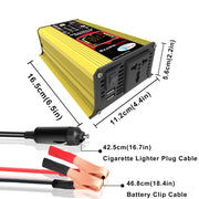 Tang 3 Generations Home Solar Generator Inverter+30A Controller+18W 12V Solar Panel, Specification: Yellow 12V To 110V