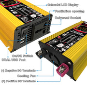 Tang 3 Generations Home Solar Generator Inverter+30A Controller+18W 12V Solar Panel, Specification: Yellow 12V To 110V