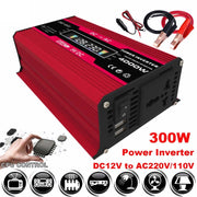 Zhi Zun Solar Power System Inverters+30A Controller+18W 18V Solar Panel, Specification: Red 12V To 220V