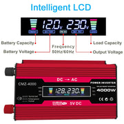 Zhi Zun Solar Power System Inverters+30A Controller+18W 18V Solar Panel, Specification: Red 12V To 220V